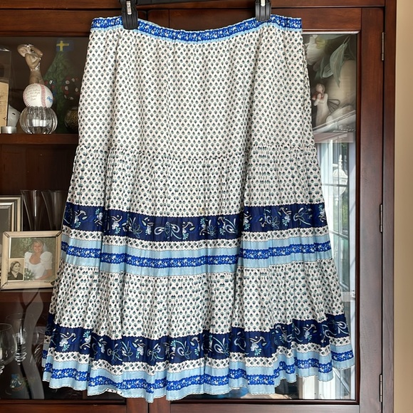 J. Crew Tiered Block Print Maxi Skirt 2X - Picture 8 of 15